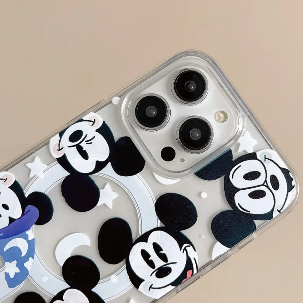 Cute Cartoon Colorful Mickeys Magnetic Clear Phone Case