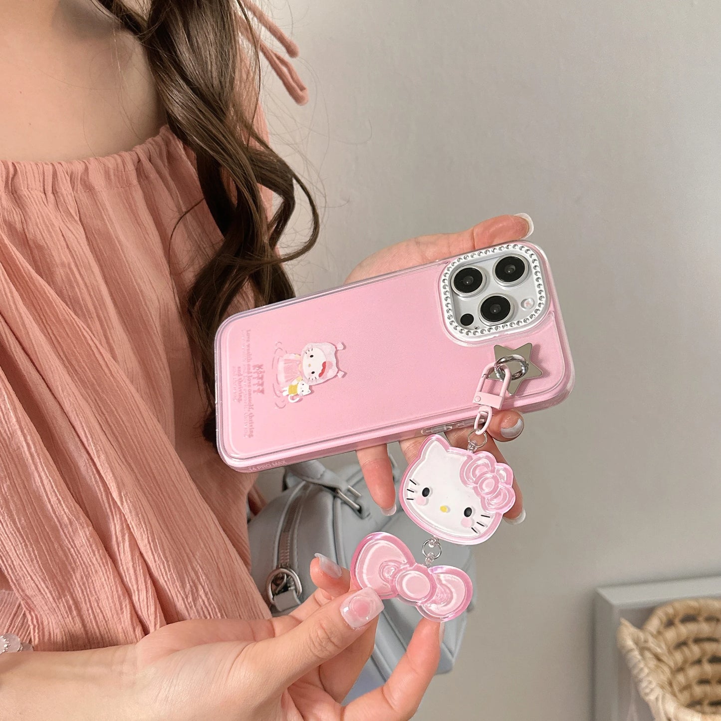 Cute Cartoon Pink And Yellow Raincoat Kitty Phone Case