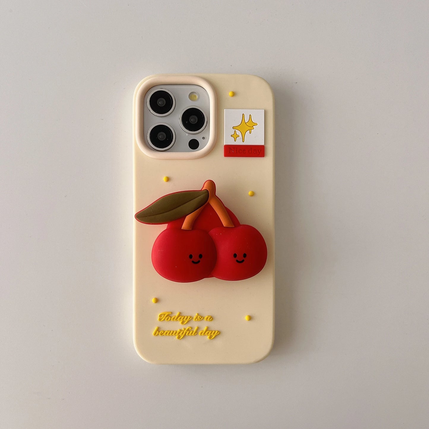 Silicone Eggplant Cherry Cartoon iPhone Case