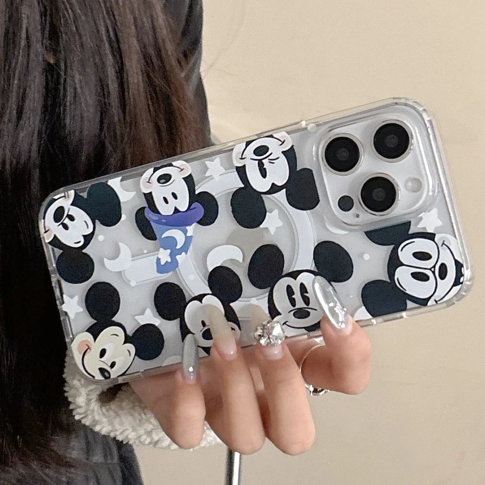 Cute Cartoon Colorful Mickeys Magnetic Clear Phone Case