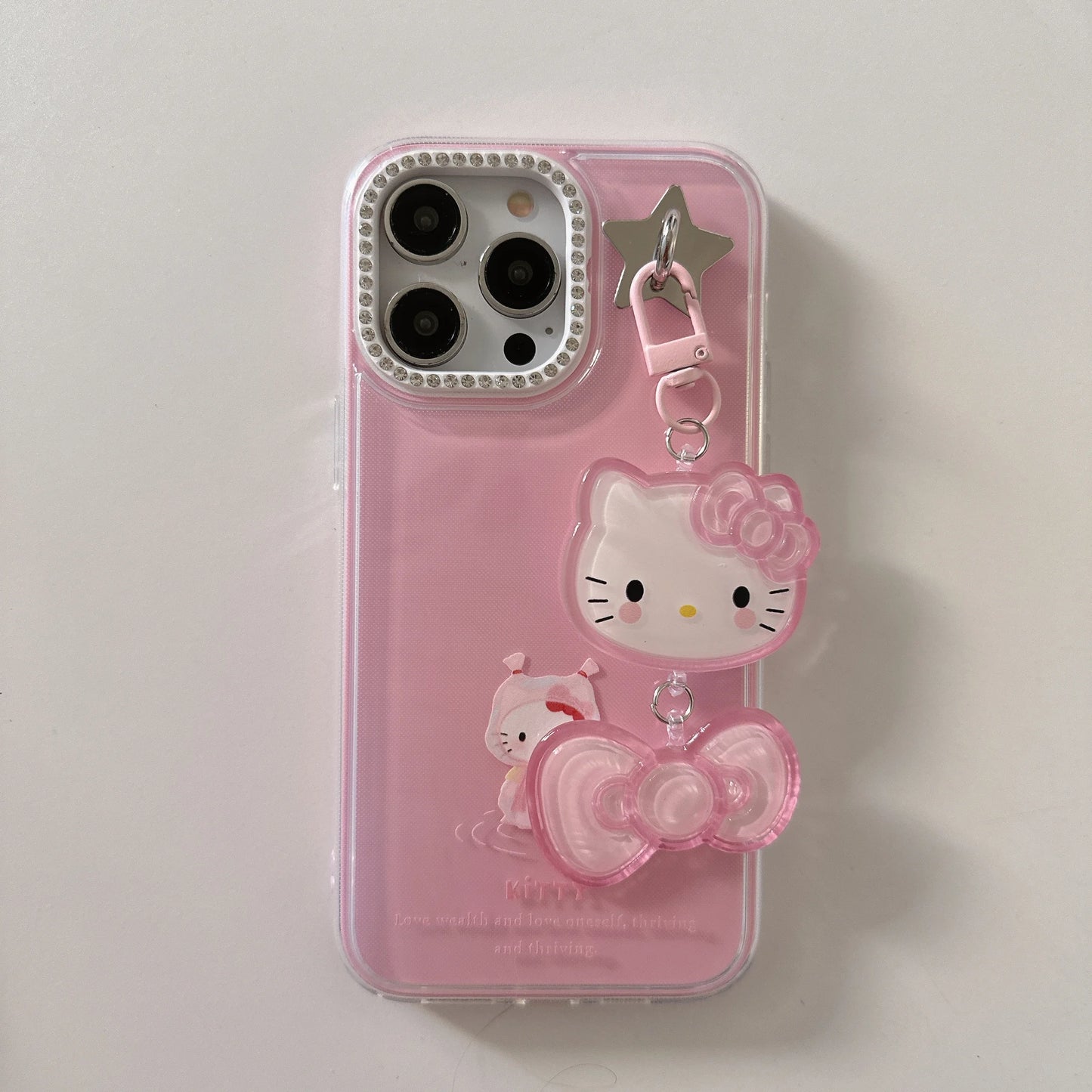 Cute Cartoon Pink And Yellow Raincoat Kitty Phone Case