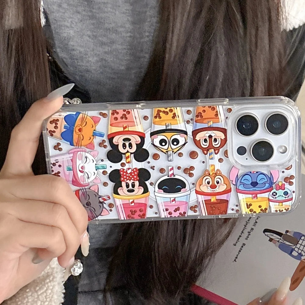 Cute Cartoon Colorful Mickeys Magnetic Clear Phone Case