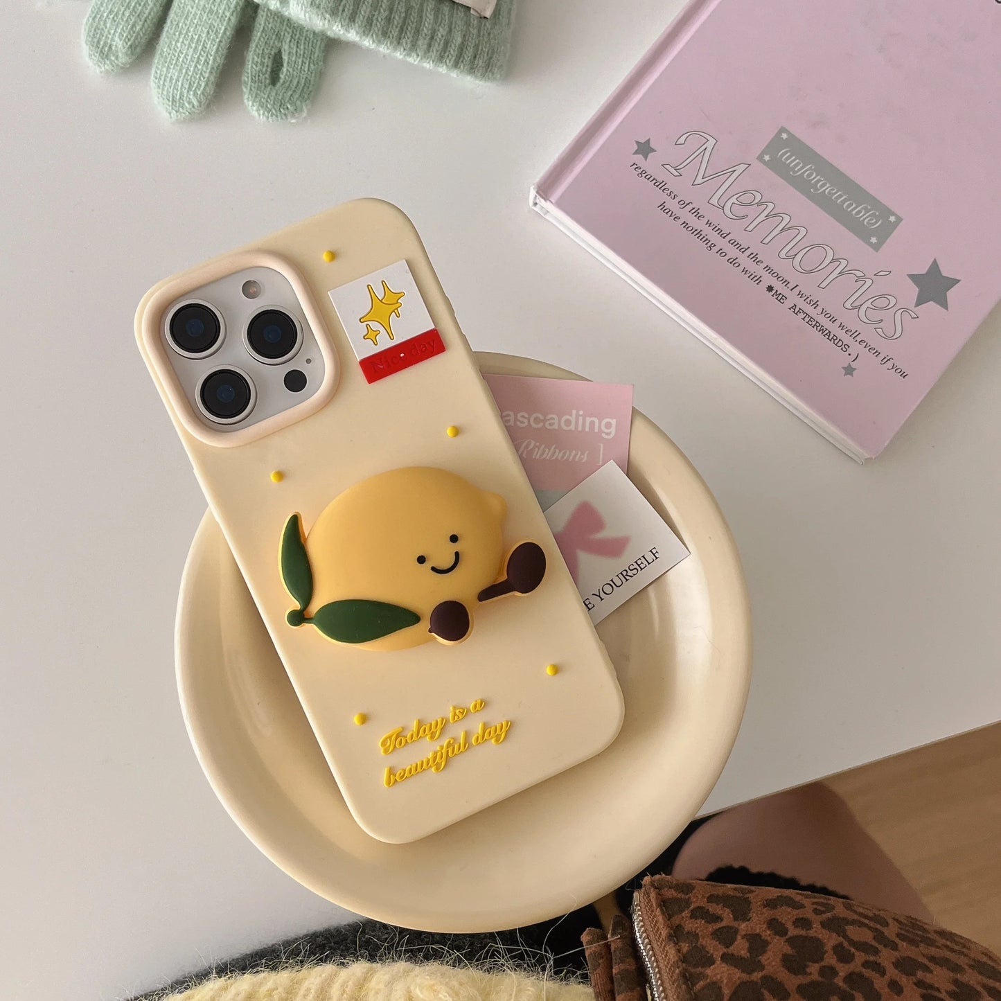Silicone Eggplant Cherry Cartoon iPhone Case