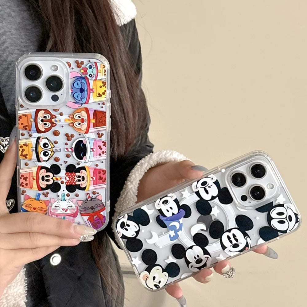 Cute Cartoon Colorful Mickeys Magnetic Clear Phone Case