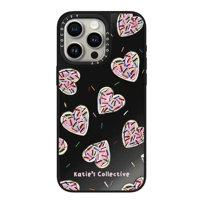Liquid Metal Round Ball Love Heart Phone Case