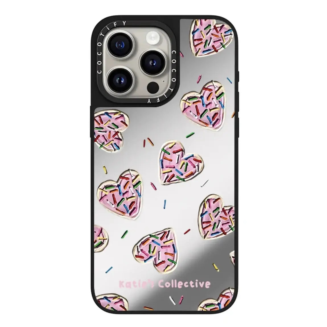 Liquid Metal Round Ball Love Heart Phone Case