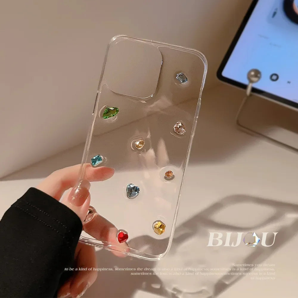 3D Cartoon Cute Color Rhinestones Phone Case