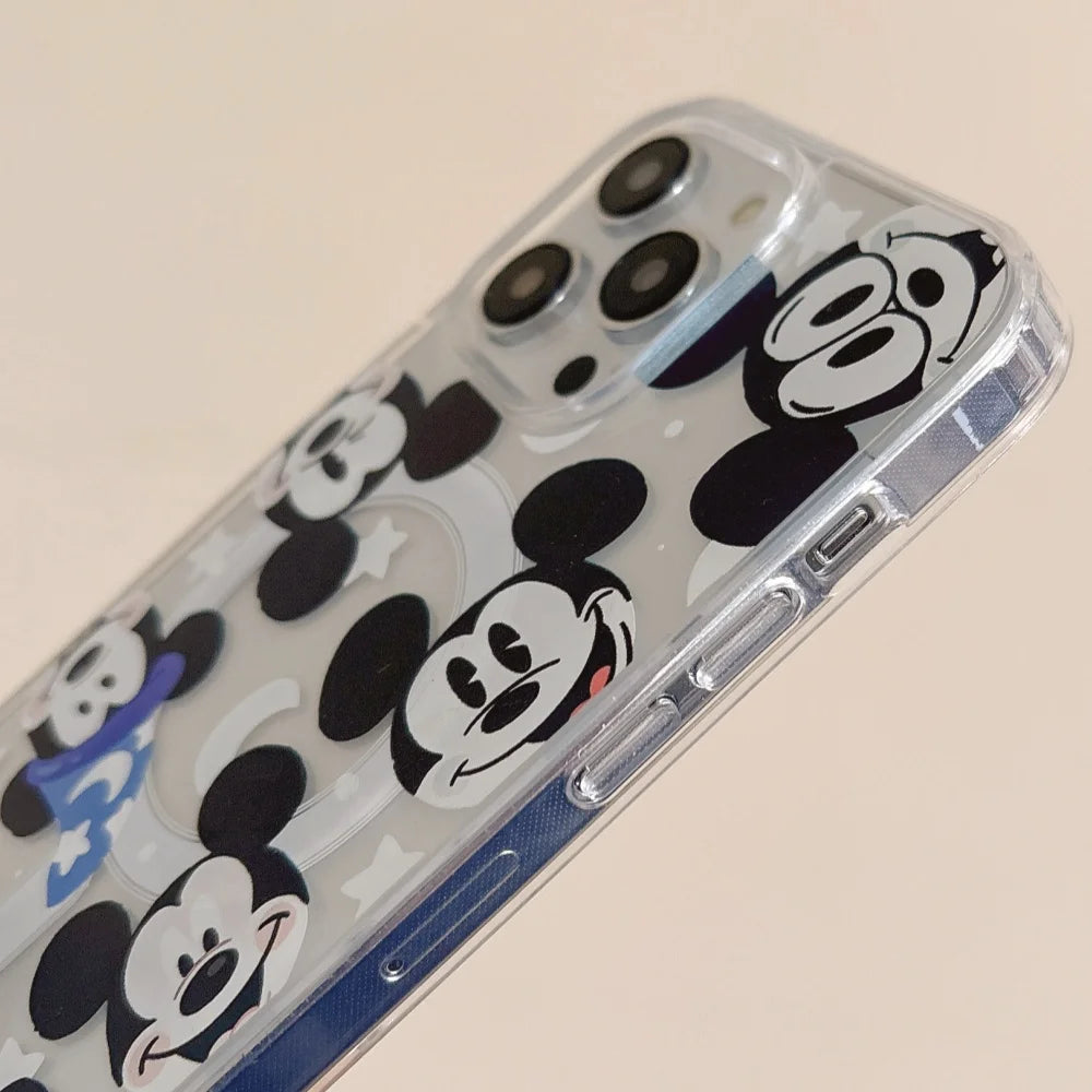 Cute Cartoon Colorful Mickeys Magnetic Clear Phone Case