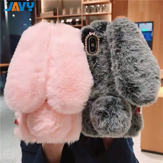 JAVY Plush Rabbit Cute Warm Phone Case