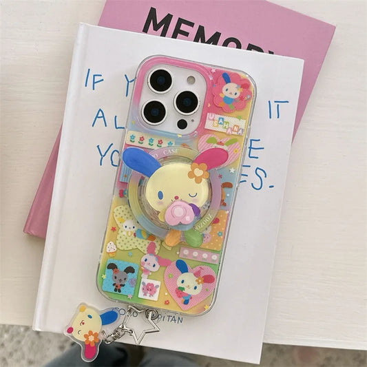 Rainbow Rabbit dopamine bunny art Phone case