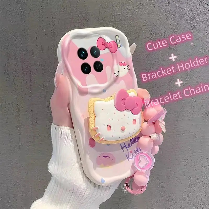 Kuromi Hello Kitty Bracket Bracelet Phone Case