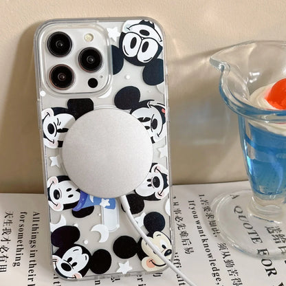 Cute Cartoon Colorful Mickeys Magnetic Clear Phone Case
