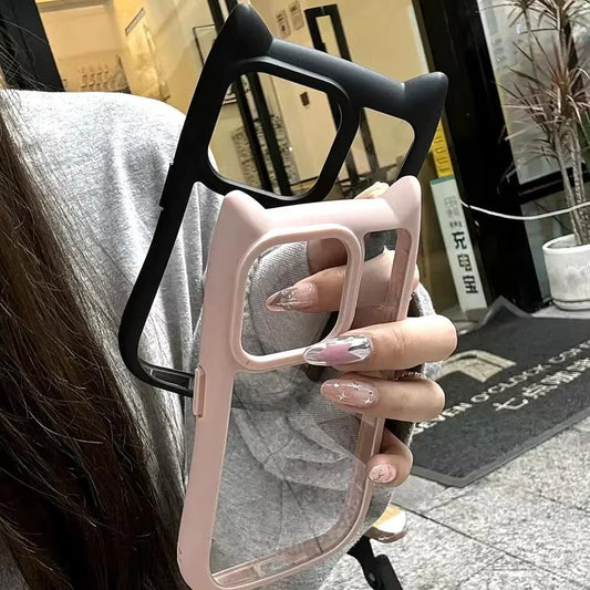 Cute Cat Ears Clear Soft Silicone Bumper Phone Case